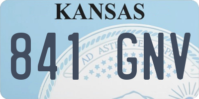 KS license plate 841GNV