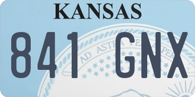 KS license plate 841GNX