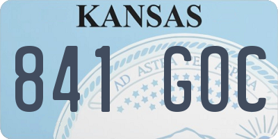KS license plate 841GOC