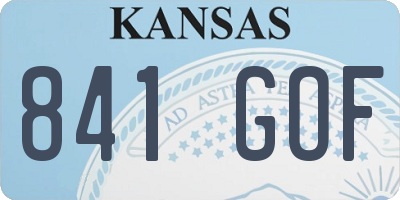KS license plate 841GOF