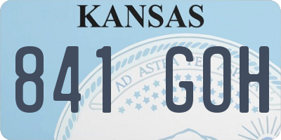 KS license plate 841GOH