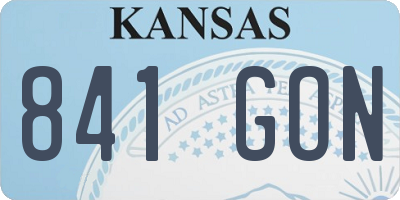 KS license plate 841GON