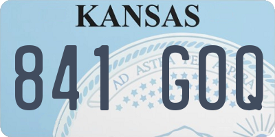 KS license plate 841GOQ