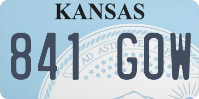 KS license plate 841GOW