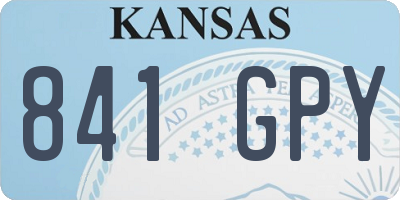 KS license plate 841GPY