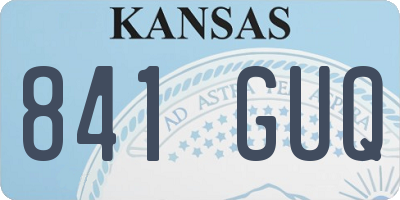 KS license plate 841GUQ