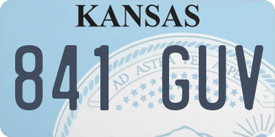 KS license plate 841GUV