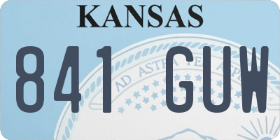 KS license plate 841GUW