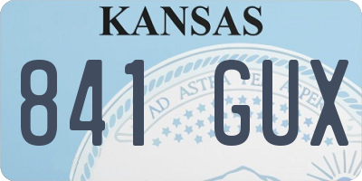 KS license plate 841GUX
