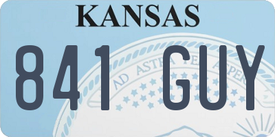 KS license plate 841GUY