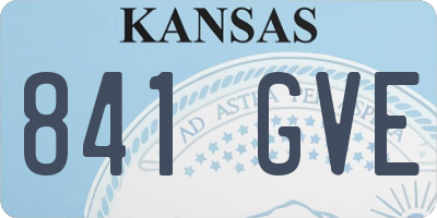 KS license plate 841GVE