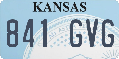 KS license plate 841GVG