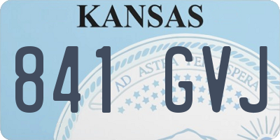KS license plate 841GVJ