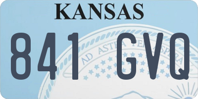 KS license plate 841GVQ