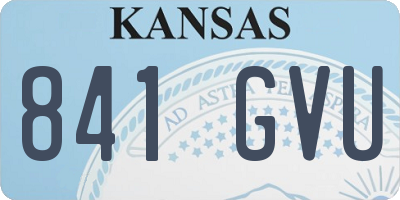 KS license plate 841GVU