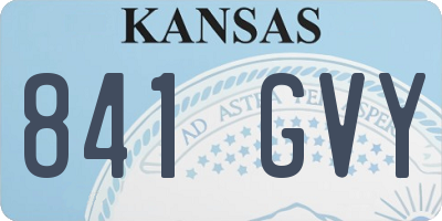 KS license plate 841GVY