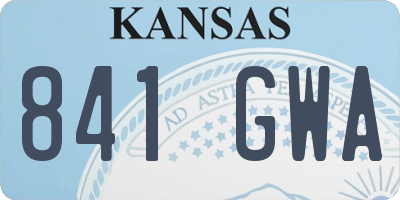 KS license plate 841GWA