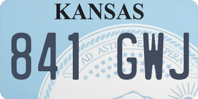 KS license plate 841GWJ
