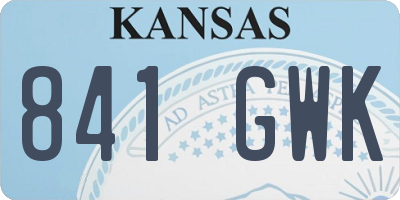 KS license plate 841GWK
