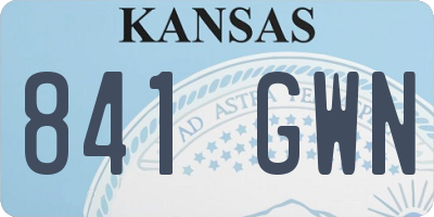KS license plate 841GWN