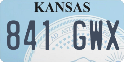 KS license plate 841GWX