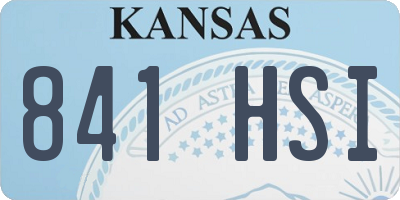 KS license plate 841HSI