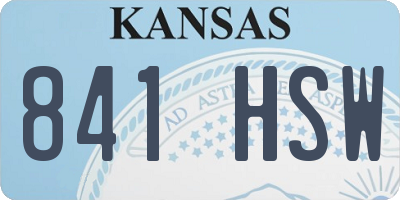 KS license plate 841HSW