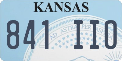 KS license plate 841IIO