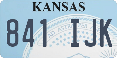 KS license plate 841IJK