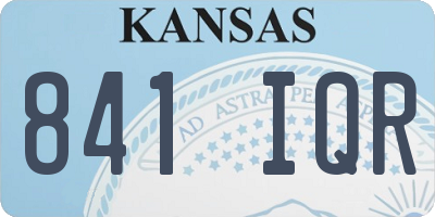 KS license plate 841IQR