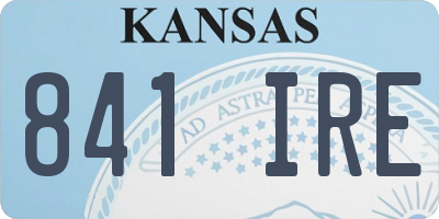 KS license plate 841IRE