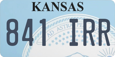 KS license plate 841IRR