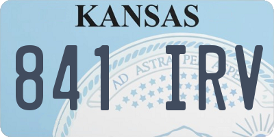 KS license plate 841IRV
