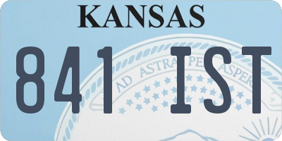 KS license plate 841IST