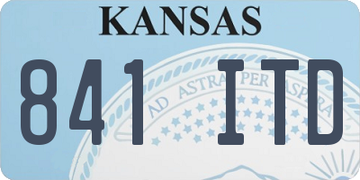 KS license plate 841ITD