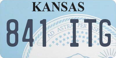 KS license plate 841ITG