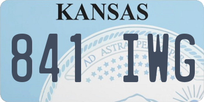 KS license plate 841IWG