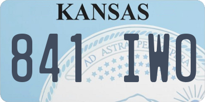 KS license plate 841IWO
