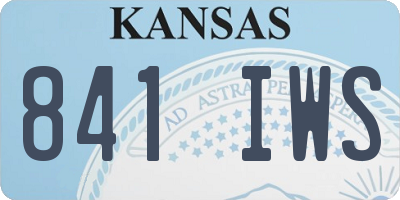 KS license plate 841IWS