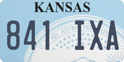 KS license plate 841IXA