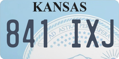KS license plate 841IXJ