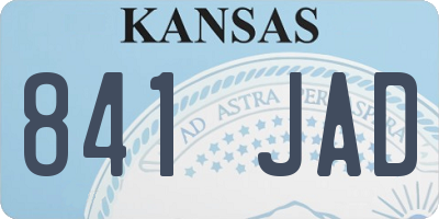 KS license plate 841JAD