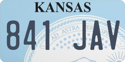 KS license plate 841JAV