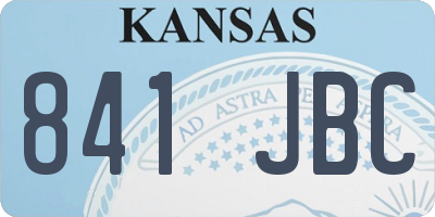 KS license plate 841JBC