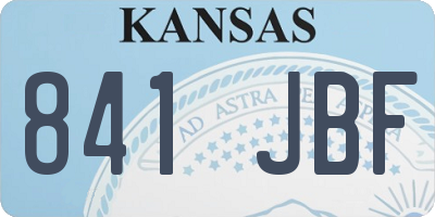 KS license plate 841JBF