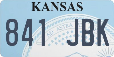 KS license plate 841JBK