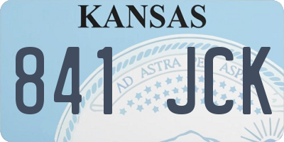 KS license plate 841JCK