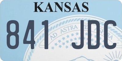 KS license plate 841JDC