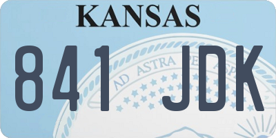 KS license plate 841JDK