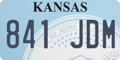 KS license plate 841JDM